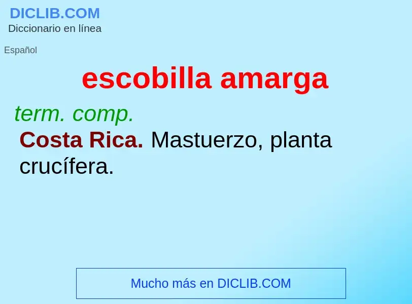 ¿Qué es escobilla amarga? - significado y definición