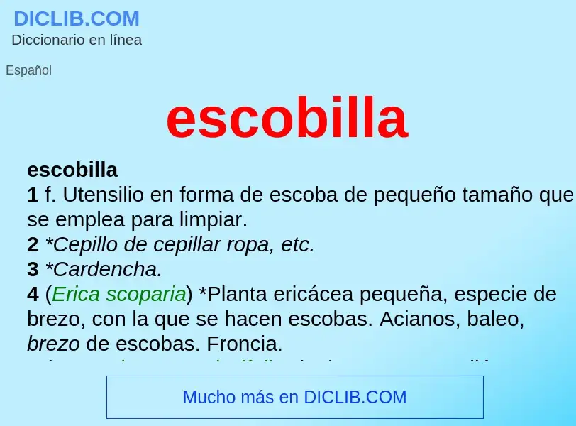 ¿Qué es escobilla? - significado y definición