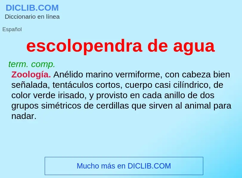 What is escolopendra de agua - definition