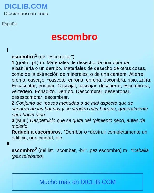 What is escombro - definition