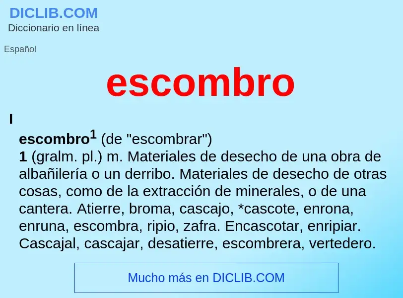 What is escombro - meaning and definition