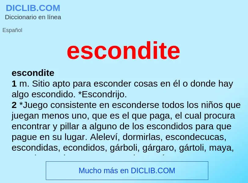 ¿Qué es escondite? - significado y definición