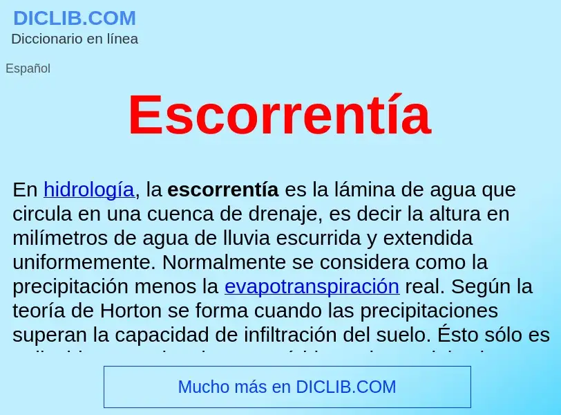 ¿Qué es Escorrentía ? - significado y definición