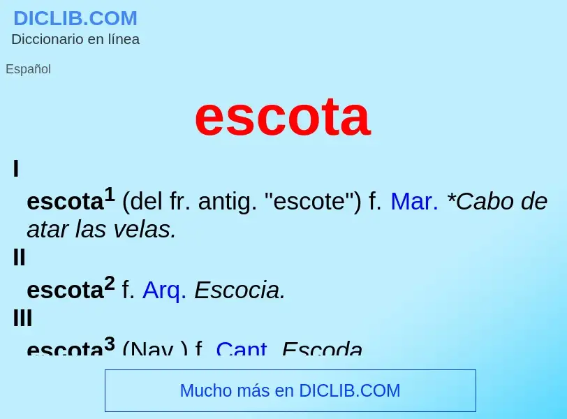 What is escota - meaning and definition