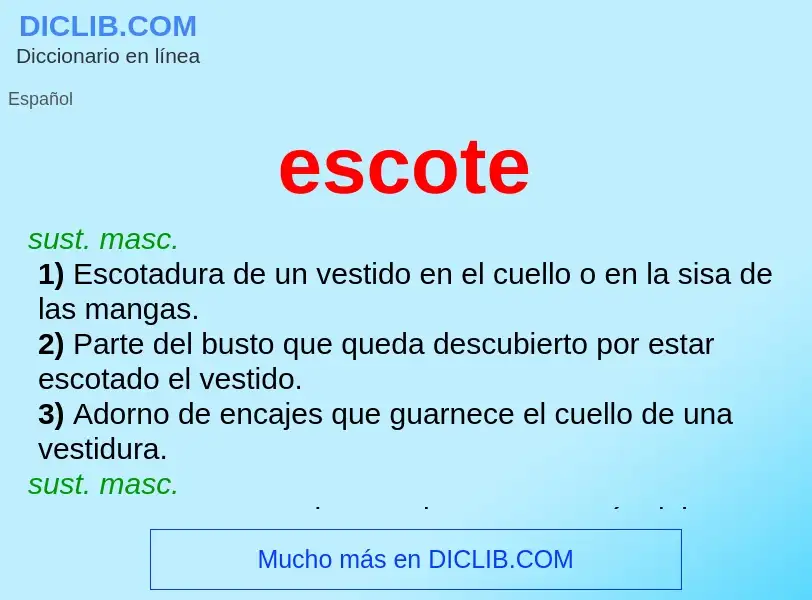 ¿Qué es escote? - significado y definición