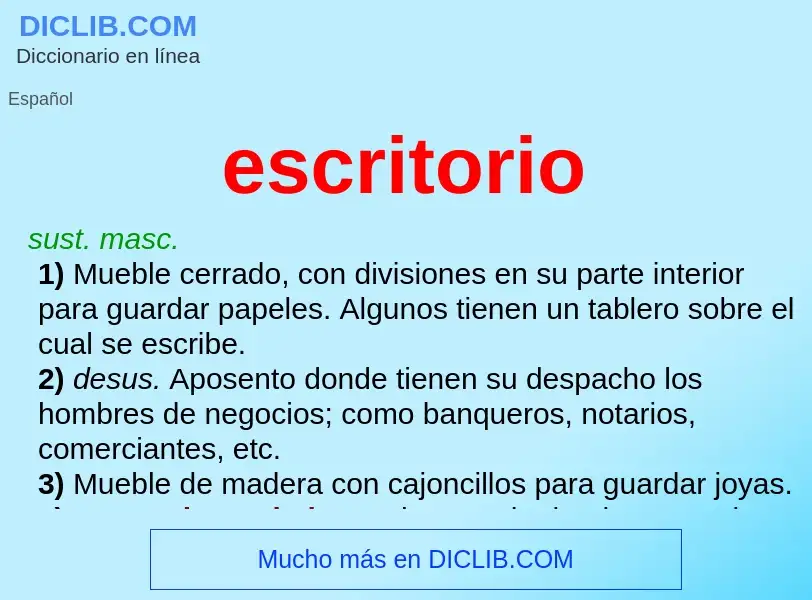 What is escritorio - meaning and definition