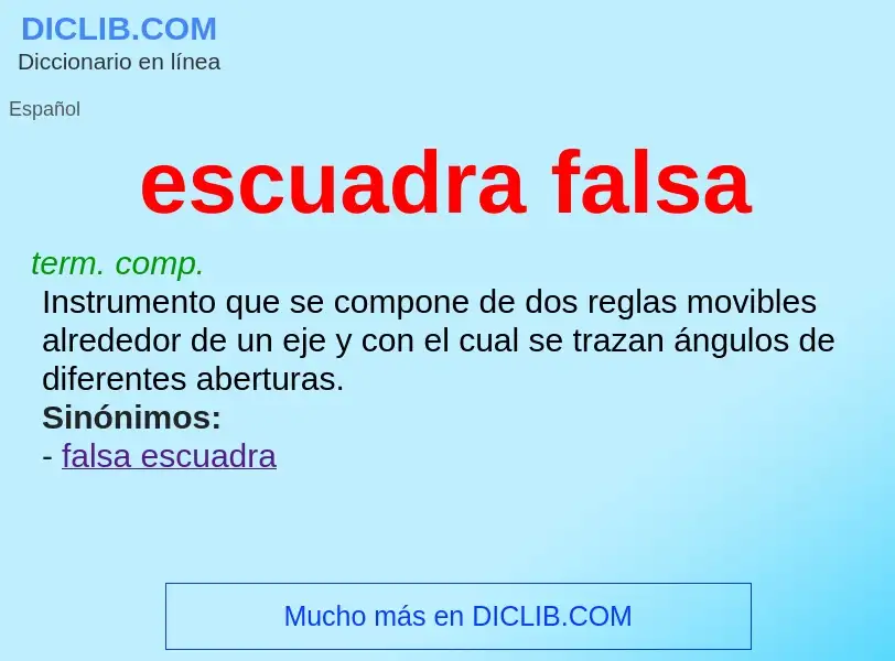 O que é escuadra falsa - definição, significado, conceito