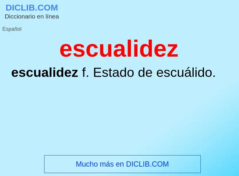 Wat is escualidez - definition