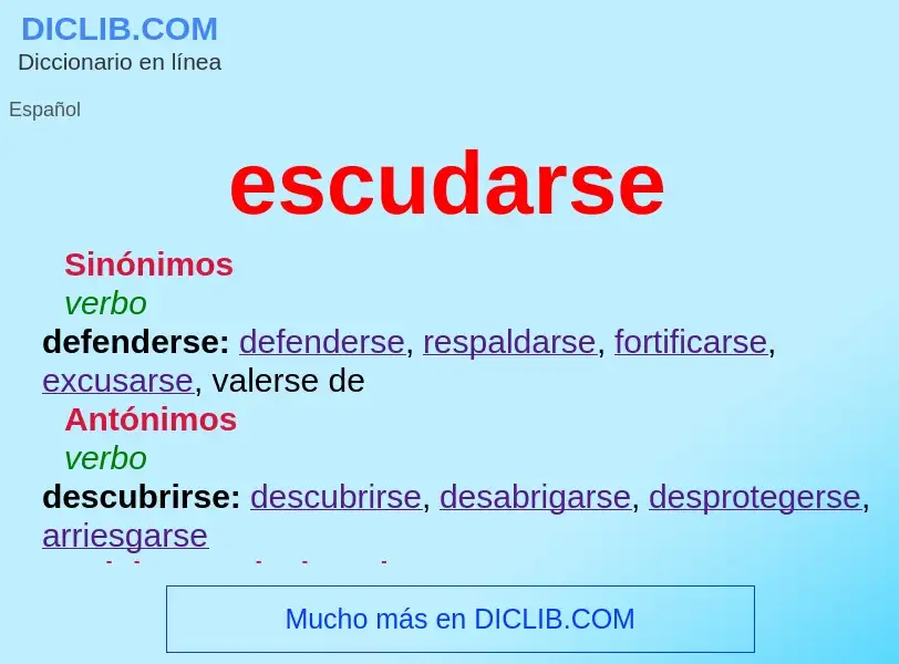 Wat is escudarse - definition