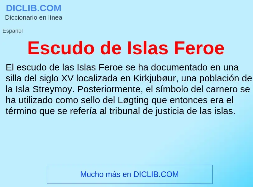 ¿Qué es Escudo de Islas Feroe? - significado y definición