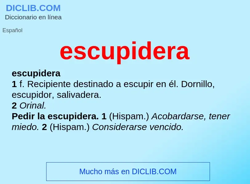 ¿Qué es escupidera? - significado y definición