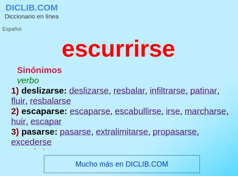 What is escurrirse - meaning and definition