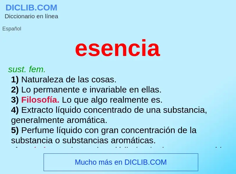 Was ist esencia - Definition