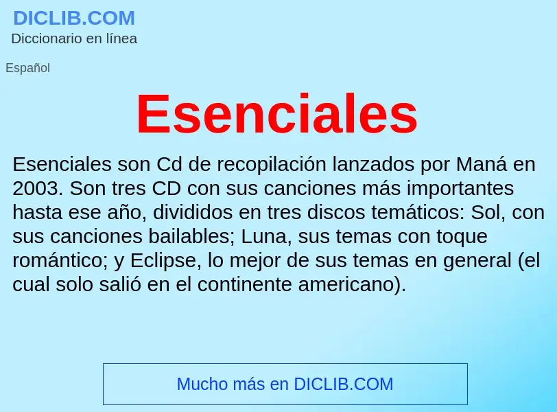 ¿Qué es Esenciales? - significado y definición