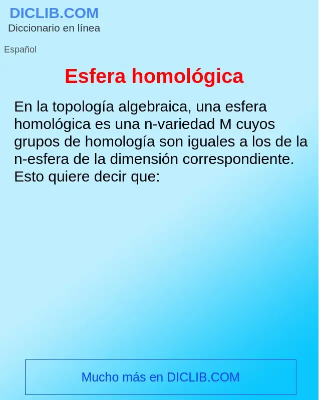 What is Esfera homológica - definition