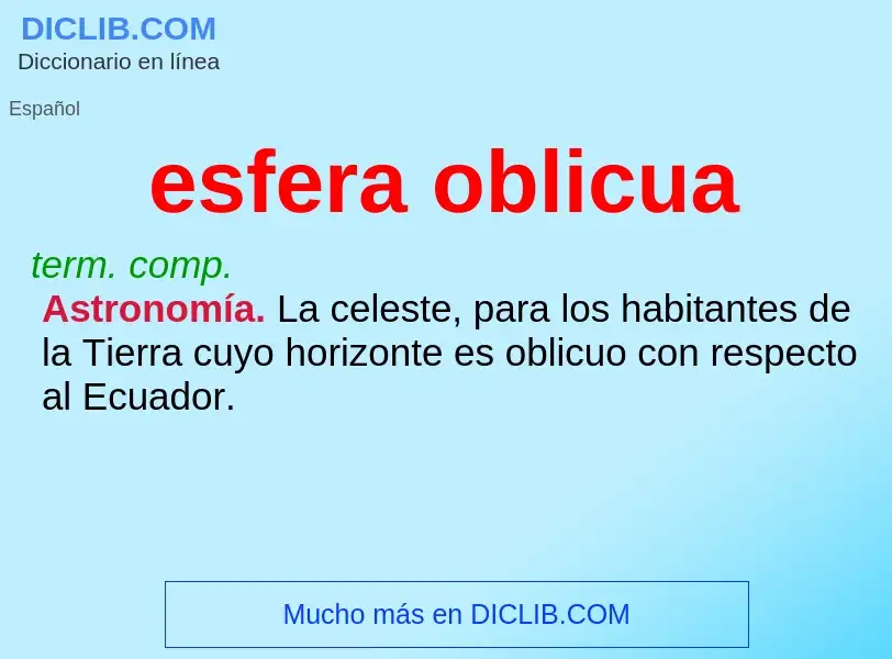 What is esfera oblicua - definition