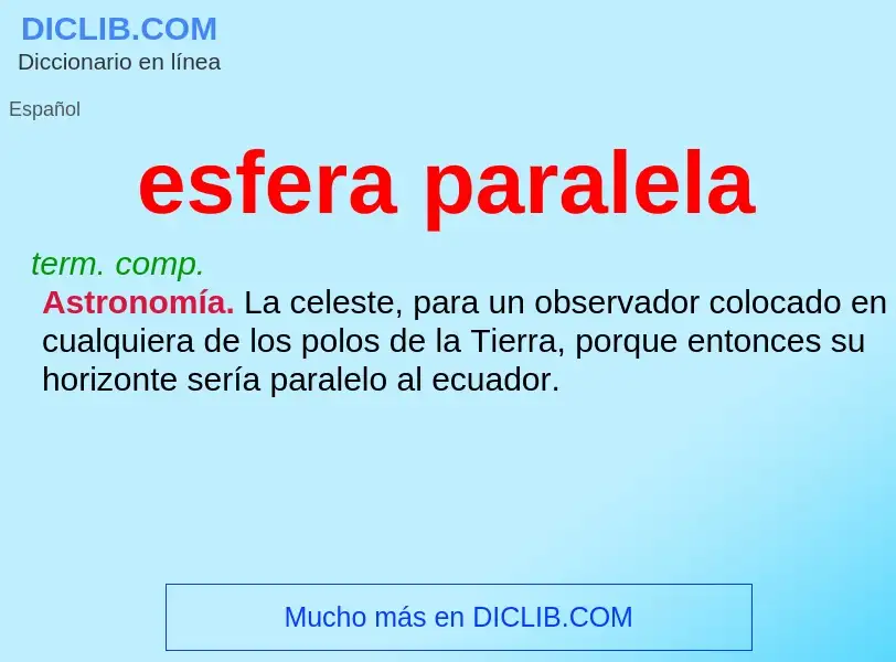 What is esfera paralela - meaning and definition