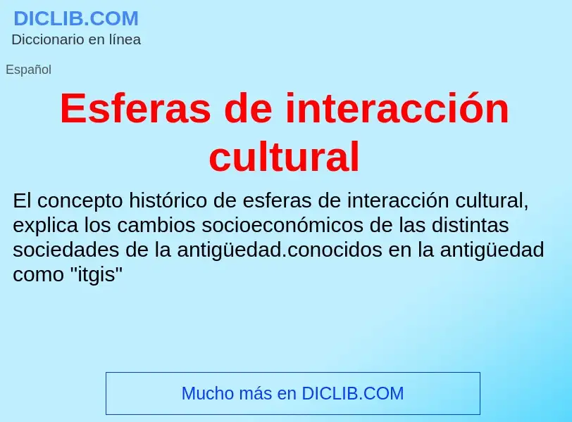 Wat is Esferas de interacción cultural - definition