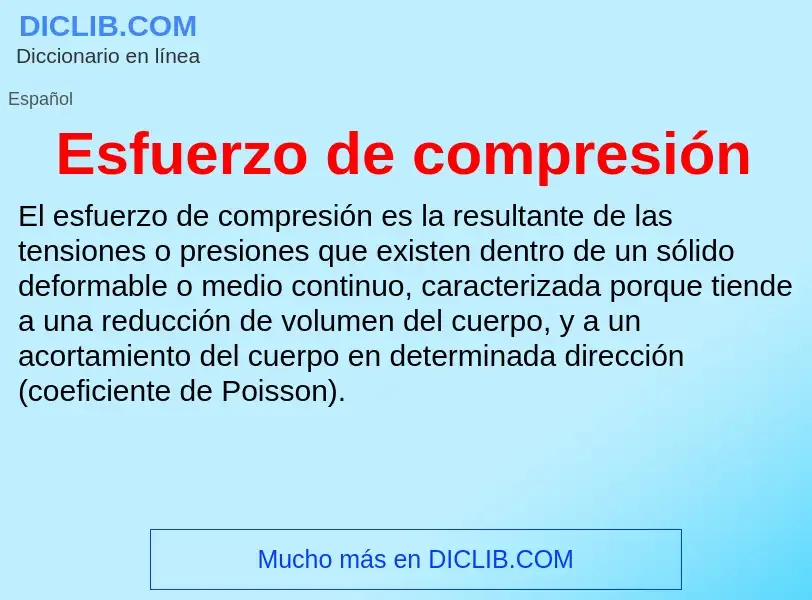 Wat is Esfuerzo de compresión - definition