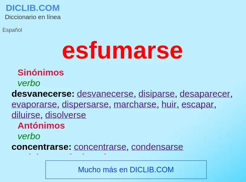 What is esfumarse - meaning and definition