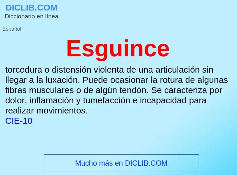 Wat is Esguince - definition