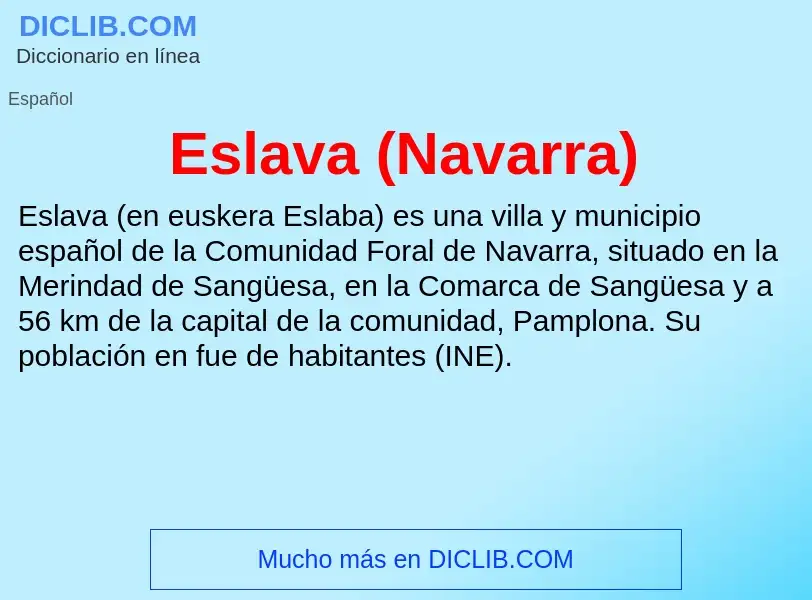 ¿Qué es Eslava (Navarra)? - significado y definición