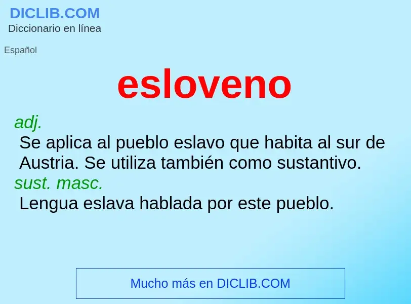 ¿Qué es esloveno? - significado y definición