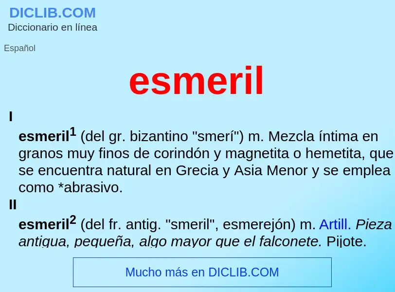 What is esmeril - definition