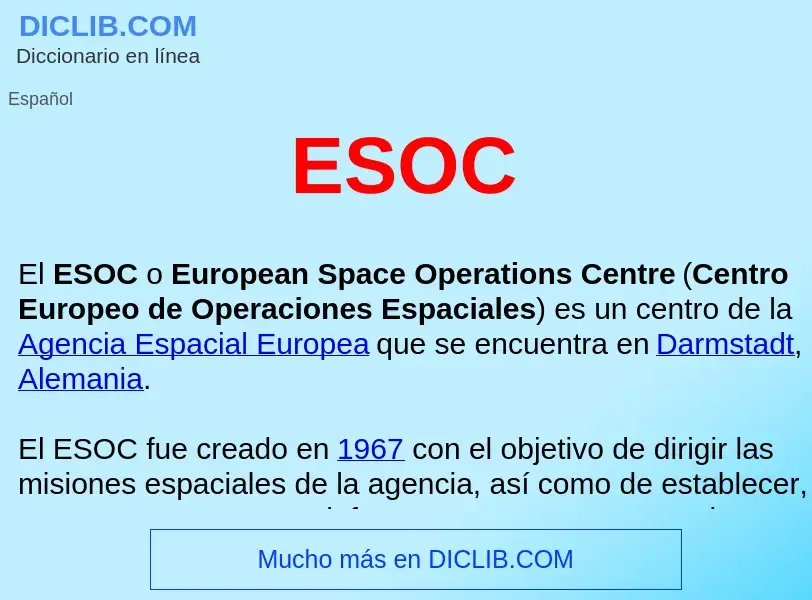 Что такое ESOC  - определение