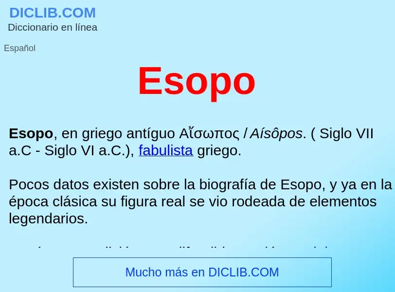 ¿Qué es Esopo ? - significado y definición