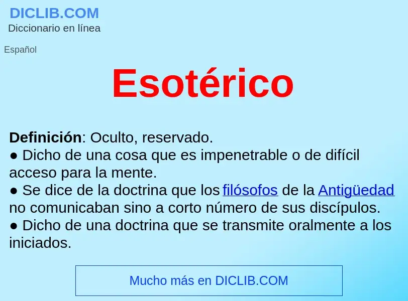 Wat is Esotérico  - definition