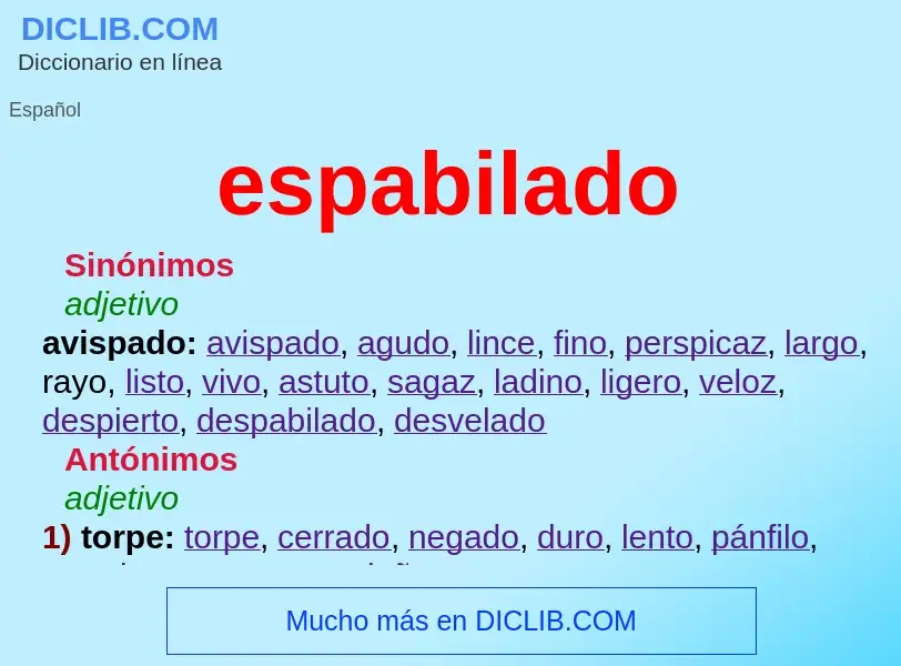 What is espabilado - definition