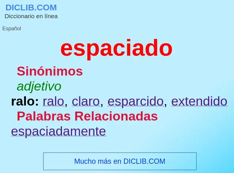 What is espaciado - meaning and definition