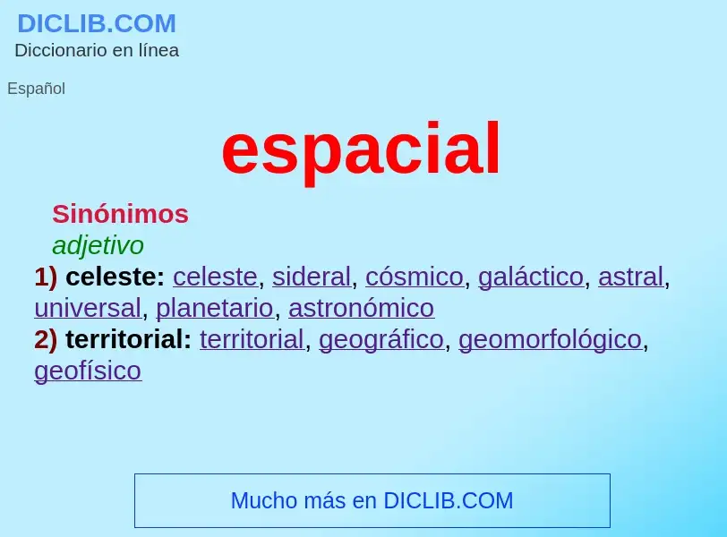 ¿Qué es espacial? - significado y definición