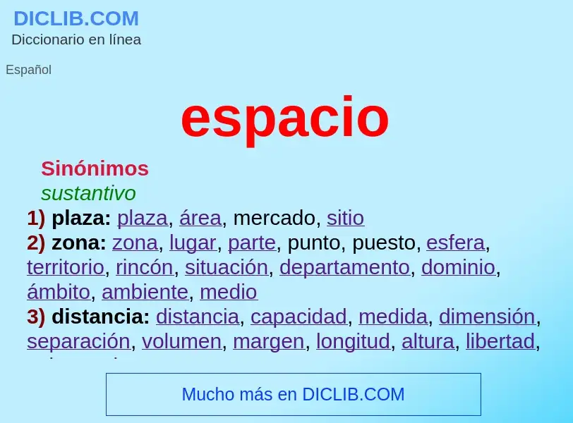 ¿Qué es espacio? - significado y definición