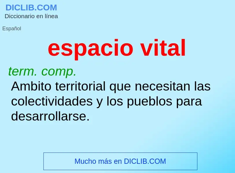 What is espacio vital - meaning and definition