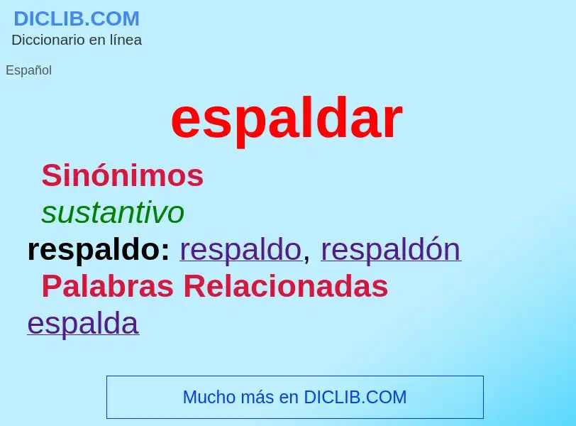 ¿Qué es espaldar? - significado y definición