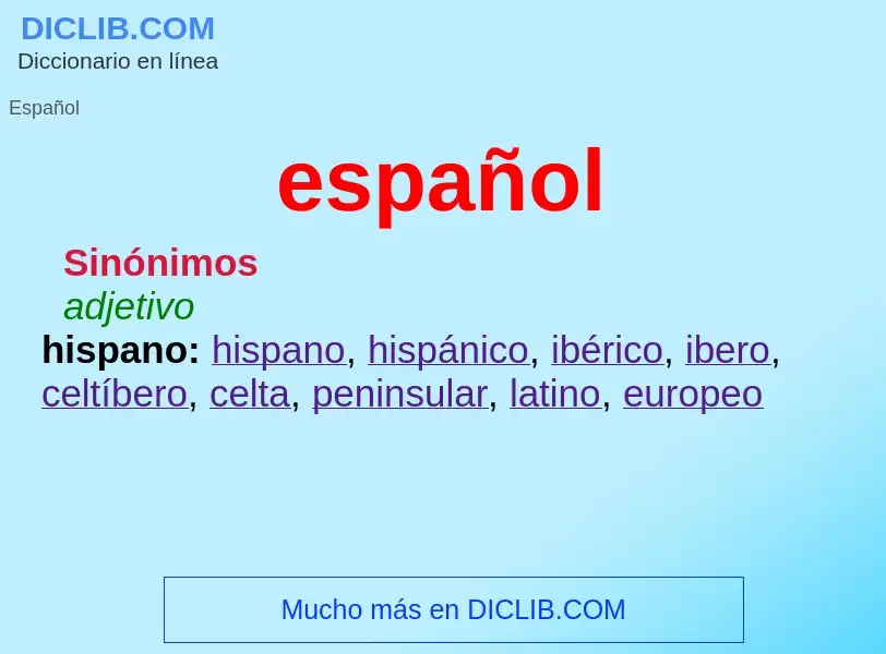 What is español - meaning and definition