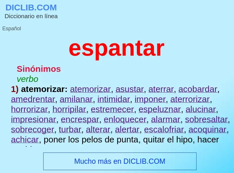 What is espantar - meaning and definition