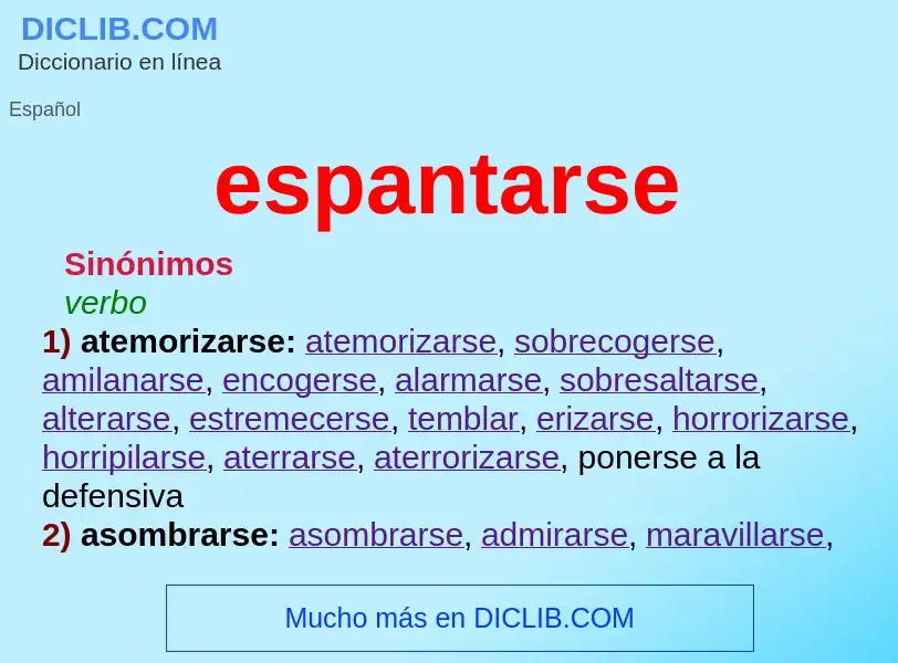 What is espantarse - meaning and definition