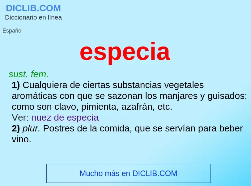 ¿Qué es especia? - significado y definición