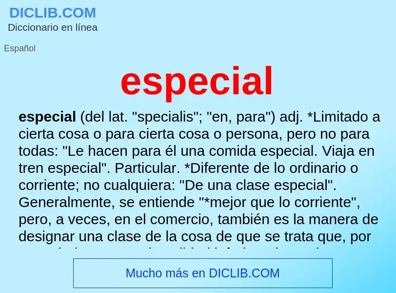 What is especial - definition