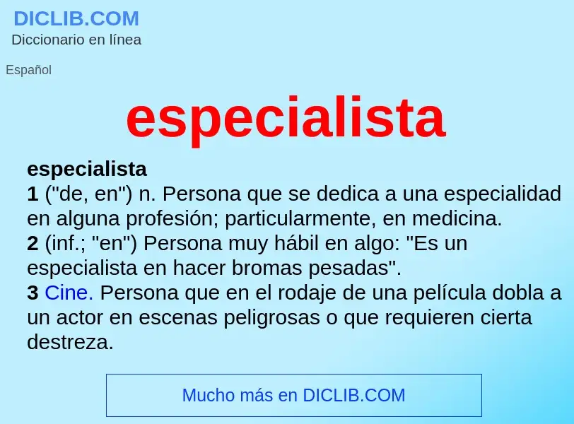 Wat is especialista - definition