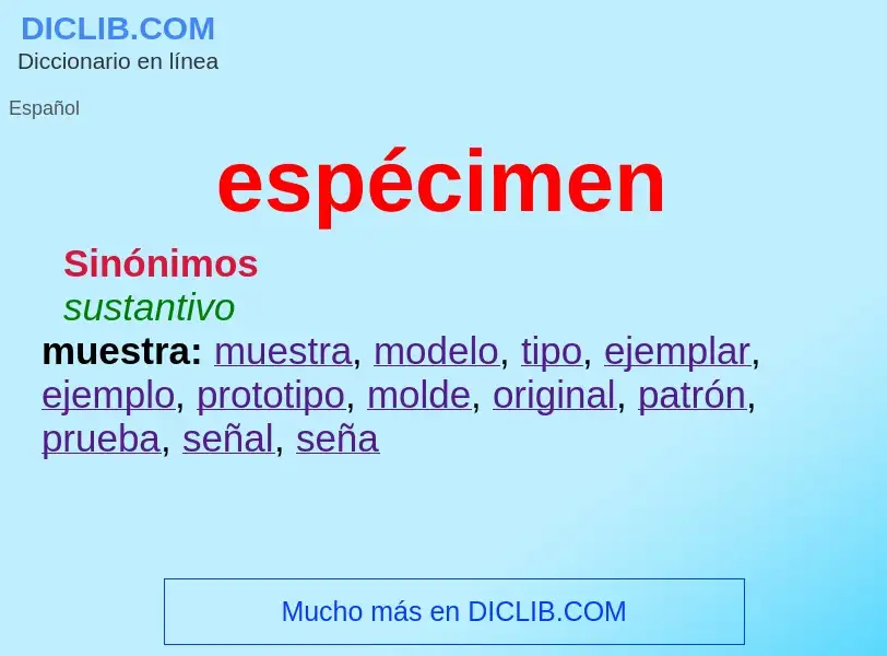 What is espécimen - definition