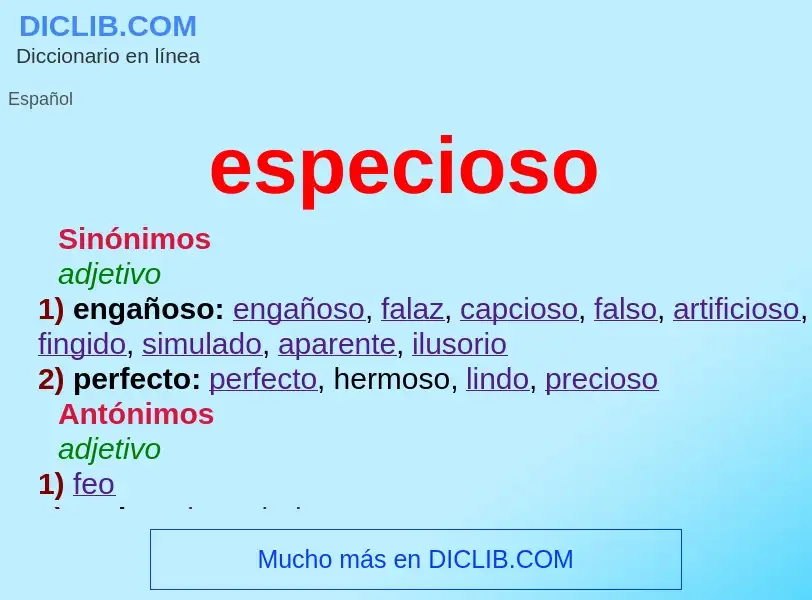 ¿Qué es especioso? - significado y definición