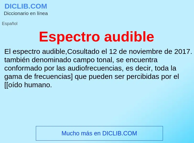 Τι είναι Espectro audible - ορισμός