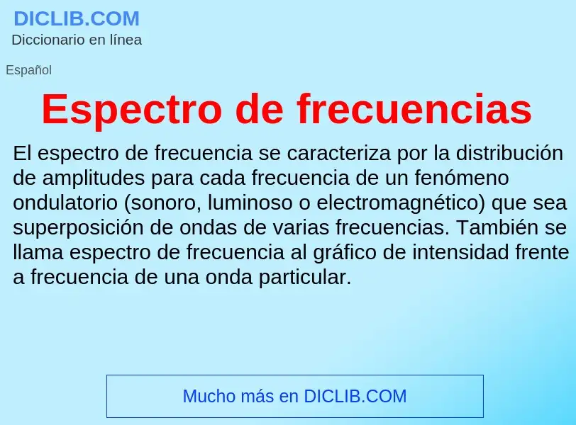 ¿Qué es Espectro de frecuencias? - significado y definición