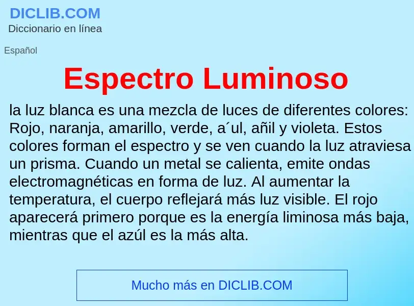 O que é Espectro Luminoso - definição, significado, conceito