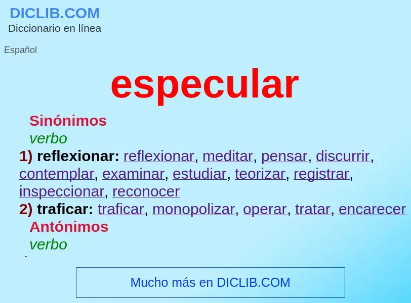 O que é especular - definição, significado, conceito