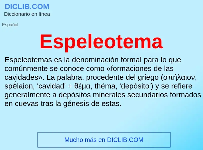 What is Espeleotema - definition